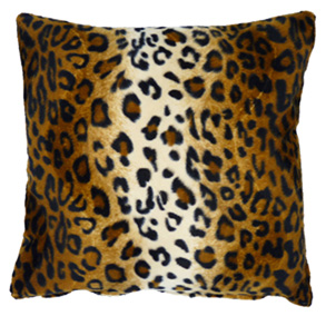 Faux Fur, Leopard Brown - (45cm x 45cm) Cushion